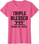 Triple Blessed Mama of Three Boys Girls Kids Blessed Mom