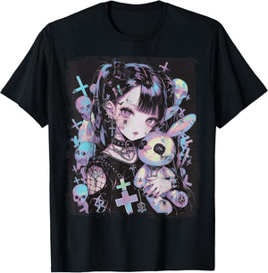 Anime Girl Goth Bunny Cute E-Girl Gothic Outfit Grunge