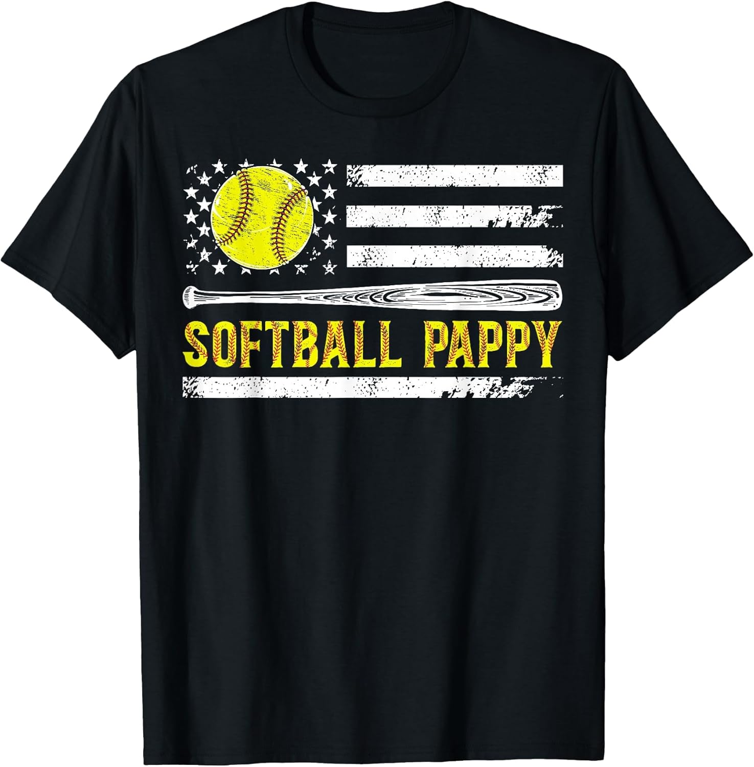 Softball Pappy of A Softball Player Pappy US Flag