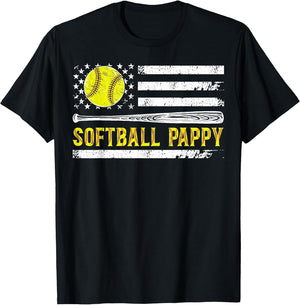 Softball Pappy of A Softball Player Pappy US Flag