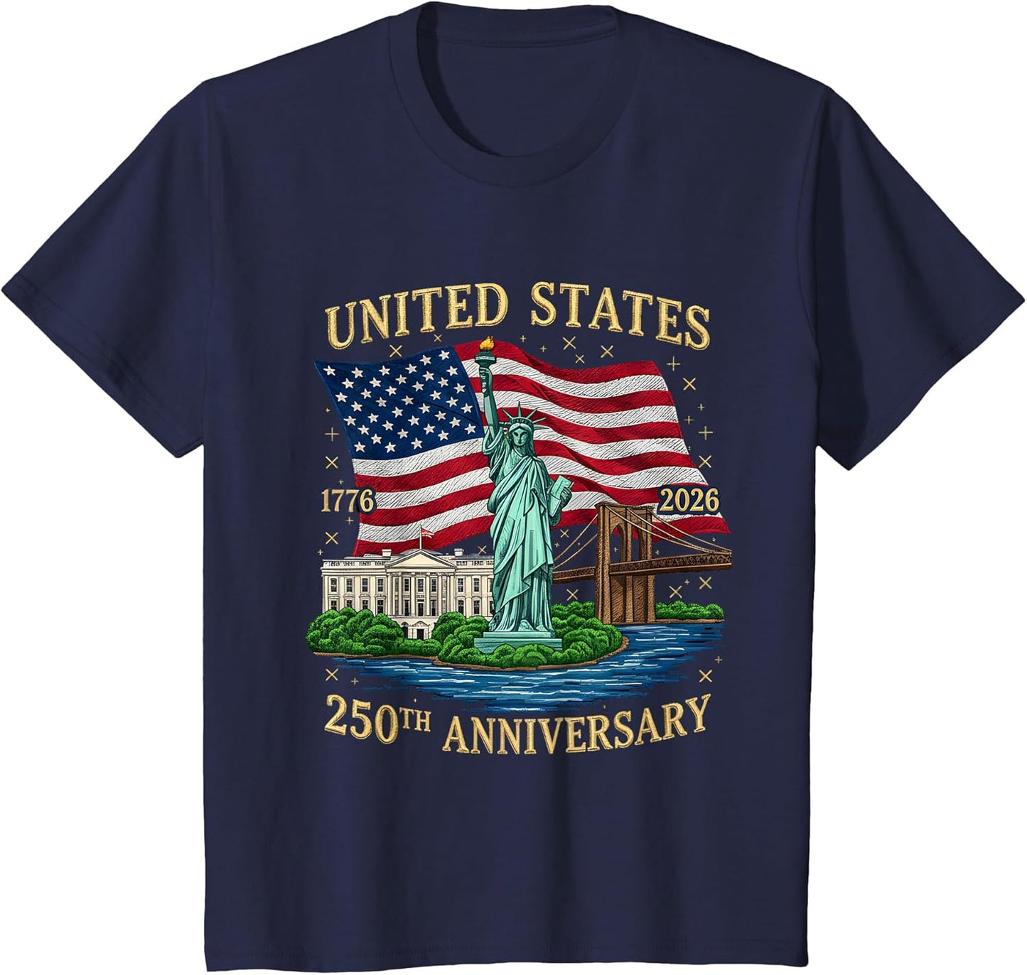 250 Years 1776-2026 250th Birthday Patriotic American Flag