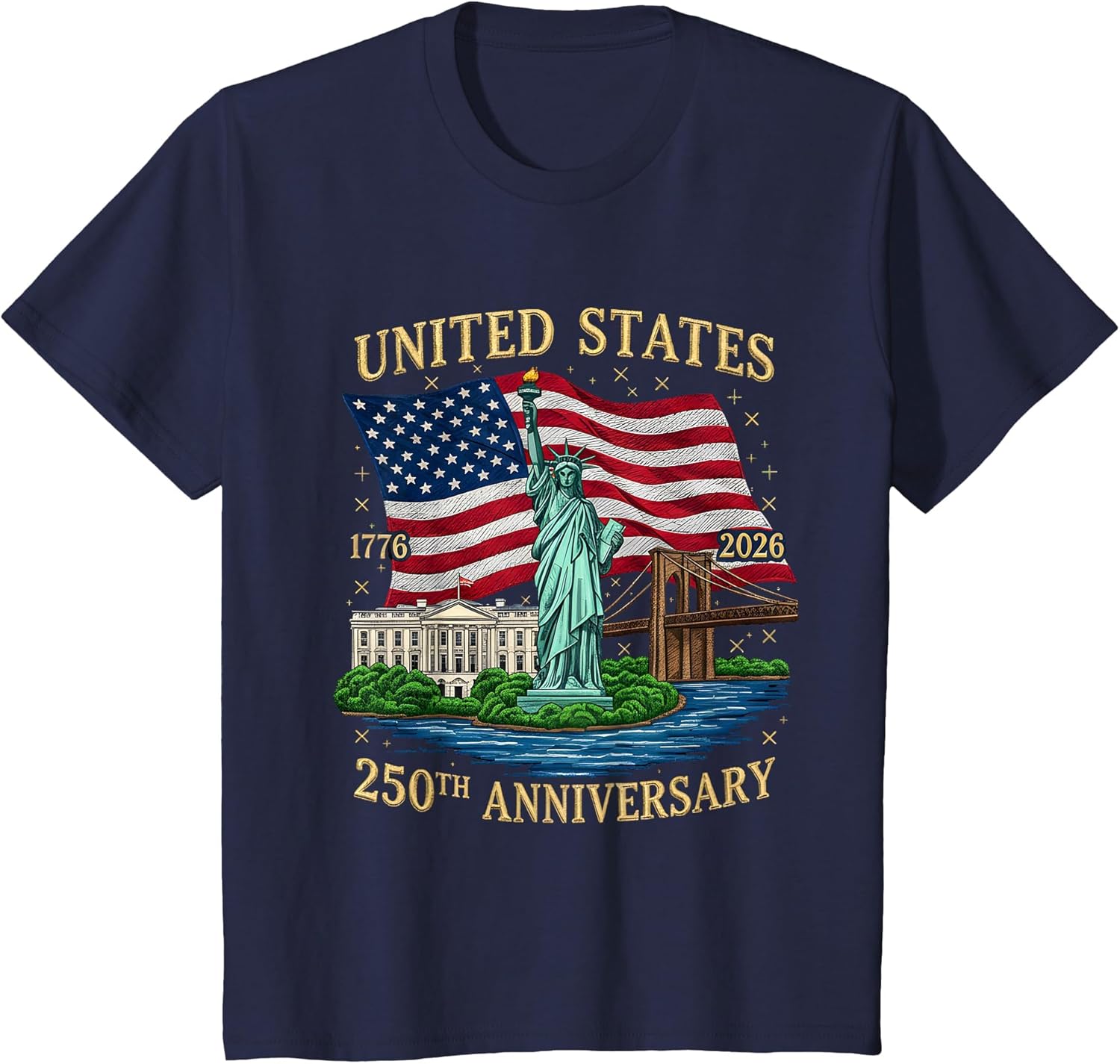 250 Years 1776-2026 250th Birthday Patriotic American Flag