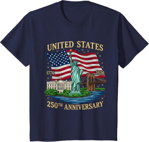 250 Years 1776-2026 250th Birthday Patriotic American Flag