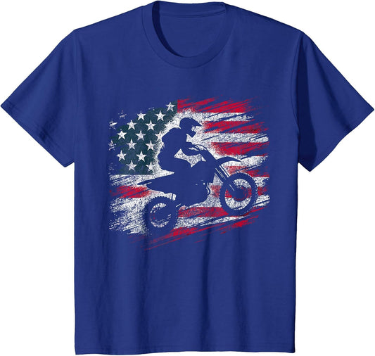 Motocross USA Dirt Bike American Flag