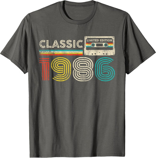 Classic 1986 Vintage 1986 Cassette Tape Men Women Birthday