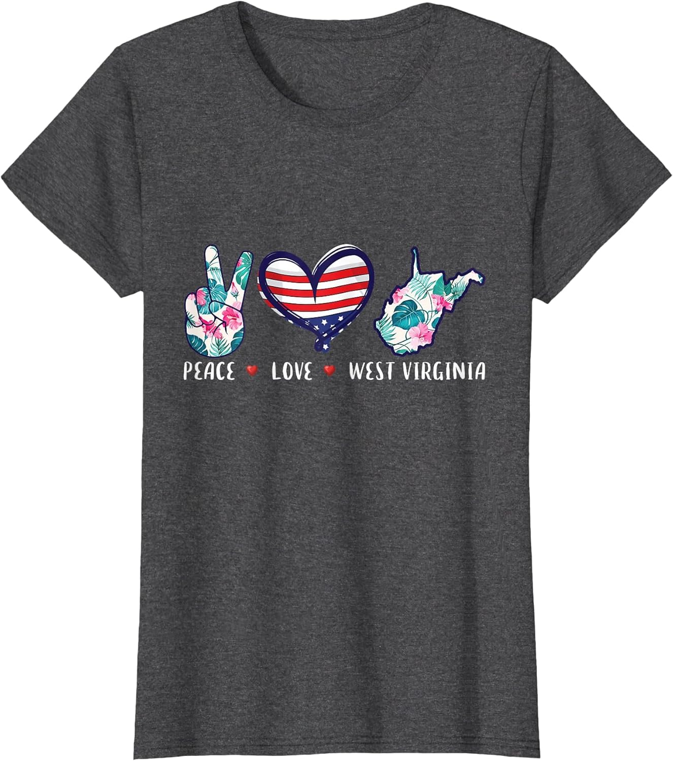 Peace Love West Virginia Flag Grown Souvenirs Women