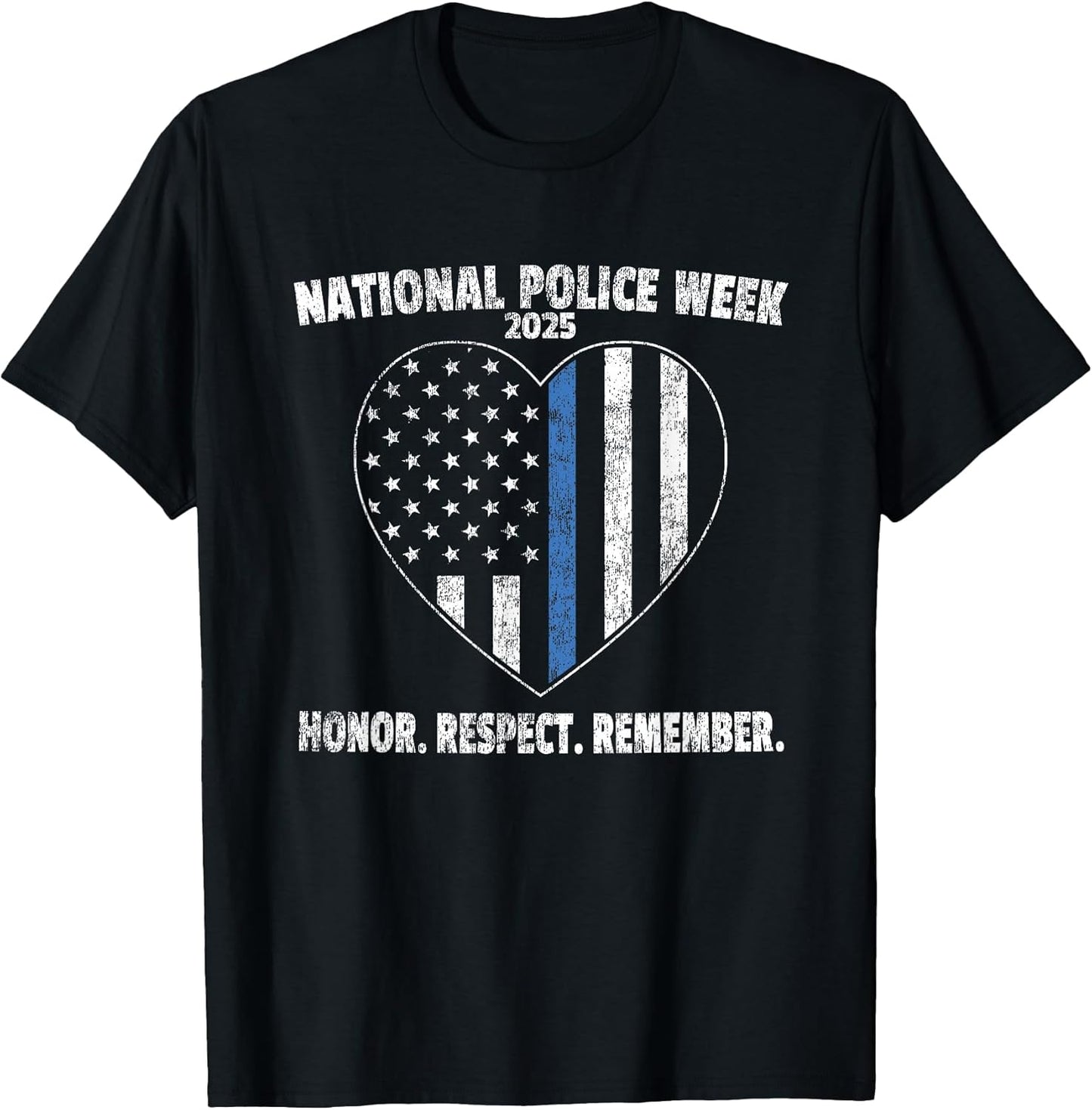 National Police Week 2025 - Vintage Blue Line American Flag