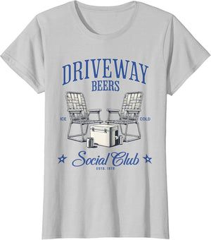 Driveway Beers Social Club Retro Chair Beer Drinker Dads Men