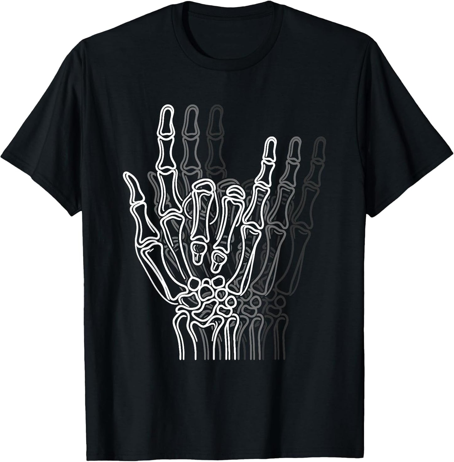 Rock 'n Roll Skeleton Hand Sign - Vintage Rock Lover