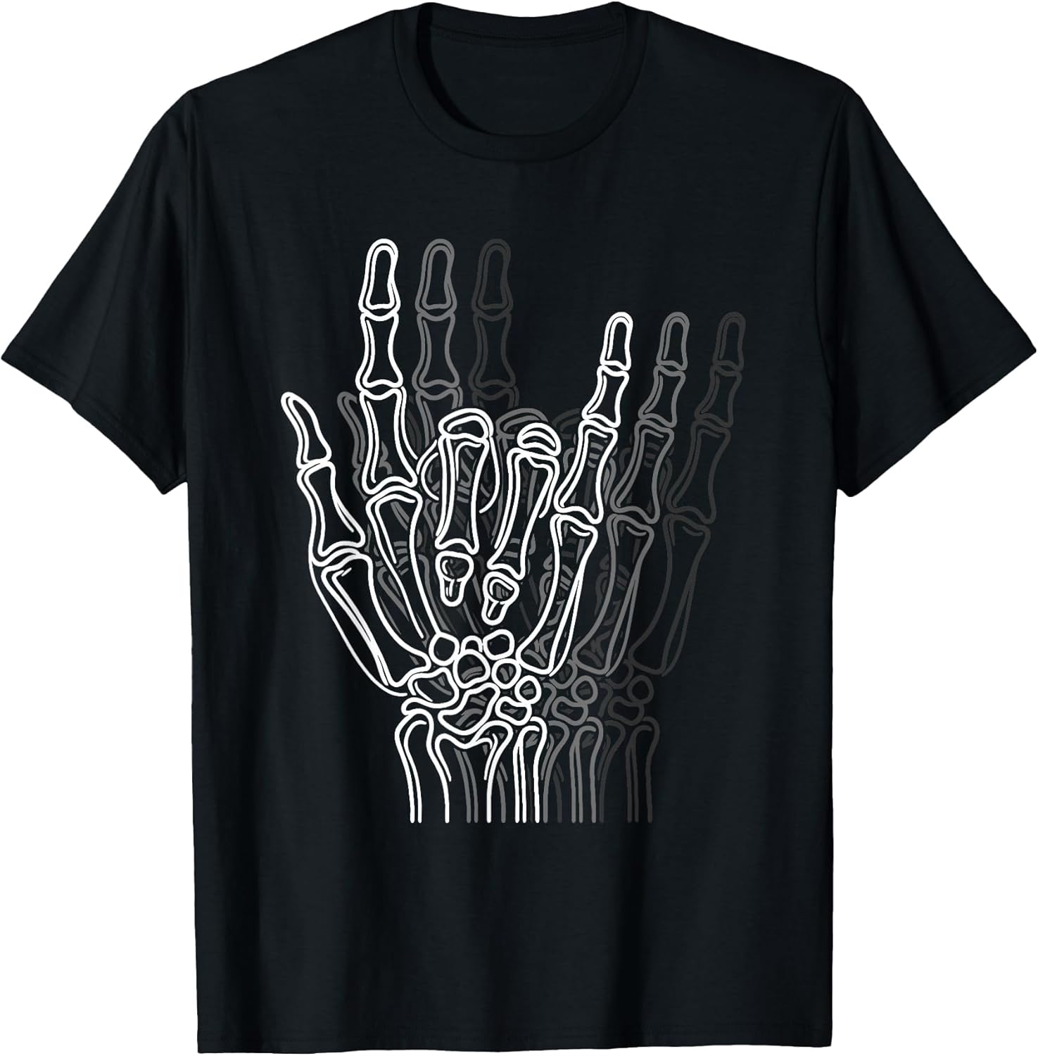 Rock 'n Roll Skeleton Hand Sign - Vintage Rock Lover