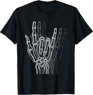 Rock 'n Roll Skeleton Hand Sign - Vintage Rock Lover