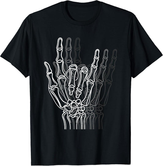 Rock 'n Roll Skeleton Hand Sign - Vintage Rock Lover