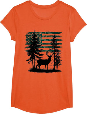 Men Kids Boys Hunting Shirt Deer Hunters Toddler Camo Flag