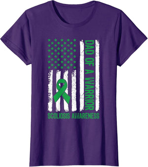 Dad of A Warrior Scoliosis Awareness Family US Flag