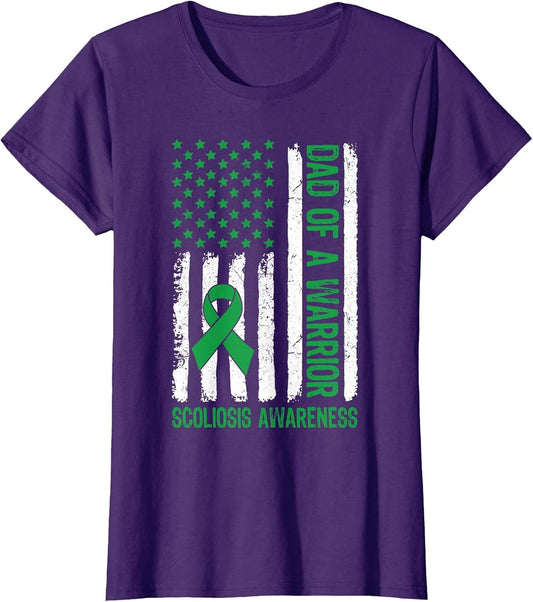Dad of A Warrior Scoliosis Awareness Family US Flag