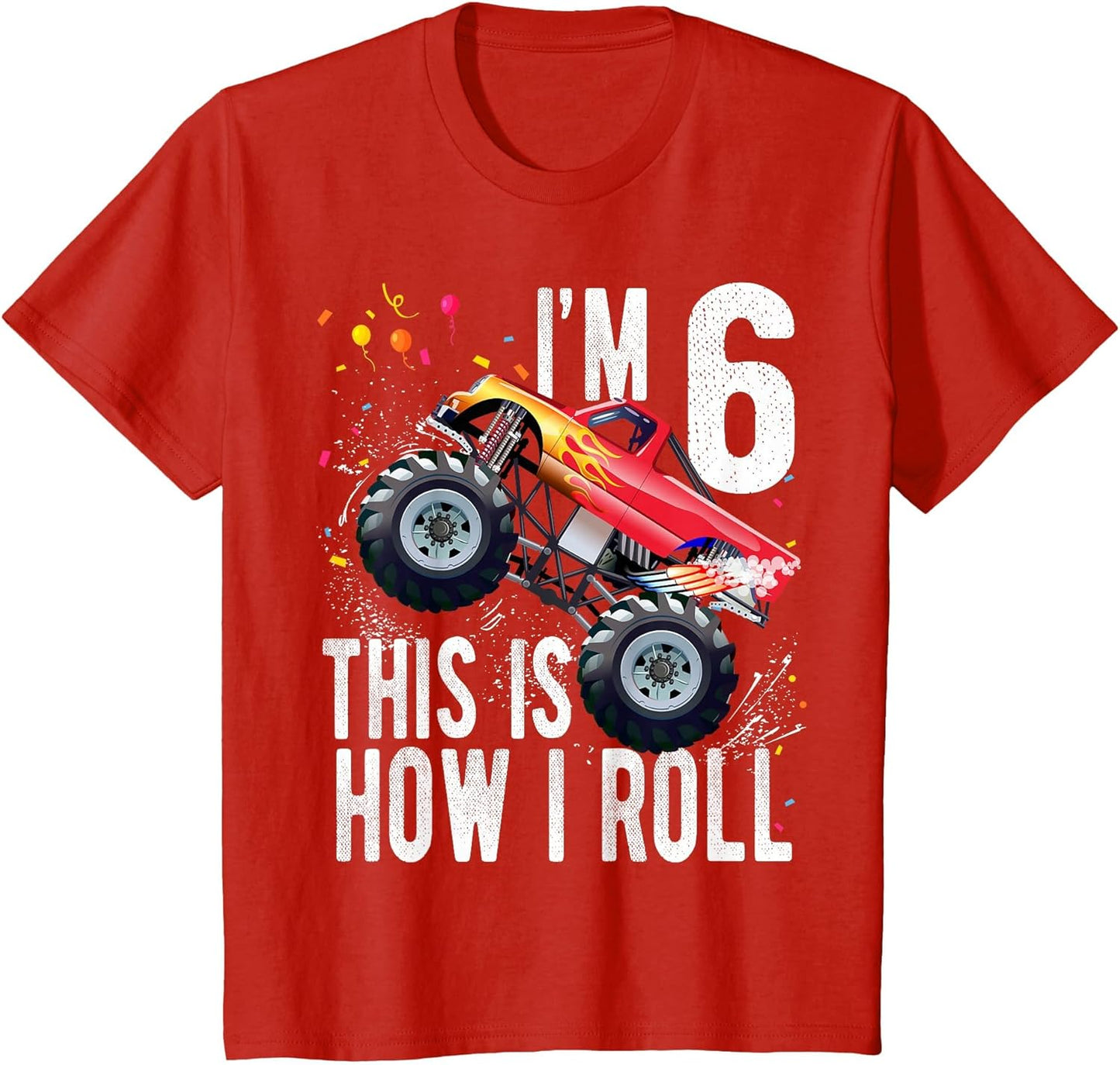 Kids 6 Year Old 6th Birthday Boy Monster Truck Car