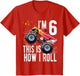 Kids 6 Year Old 6th Birthday Boy Monster Truck Car