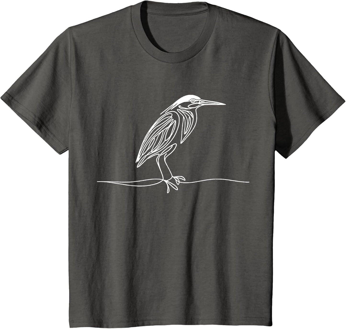 Green Heron Line Art Bird Watcher Ornithology Nature