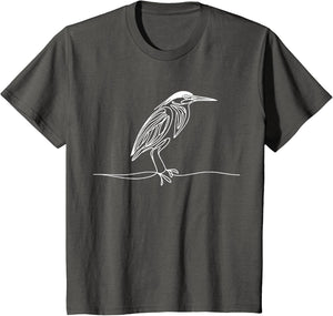 Green Heron Line Art Bird Watcher Ornithology Nature