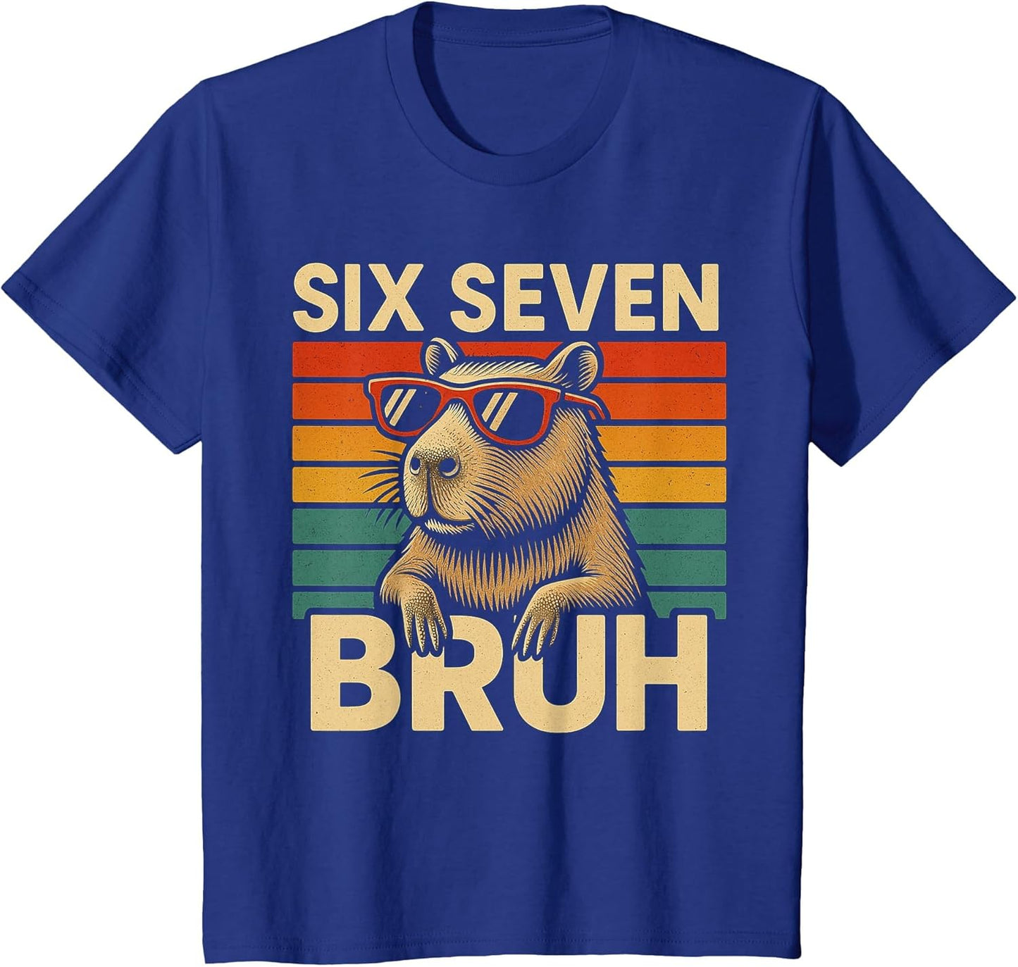 Six Seven Bruh Capybara Retro Vintage Funny 67 Meme Kids