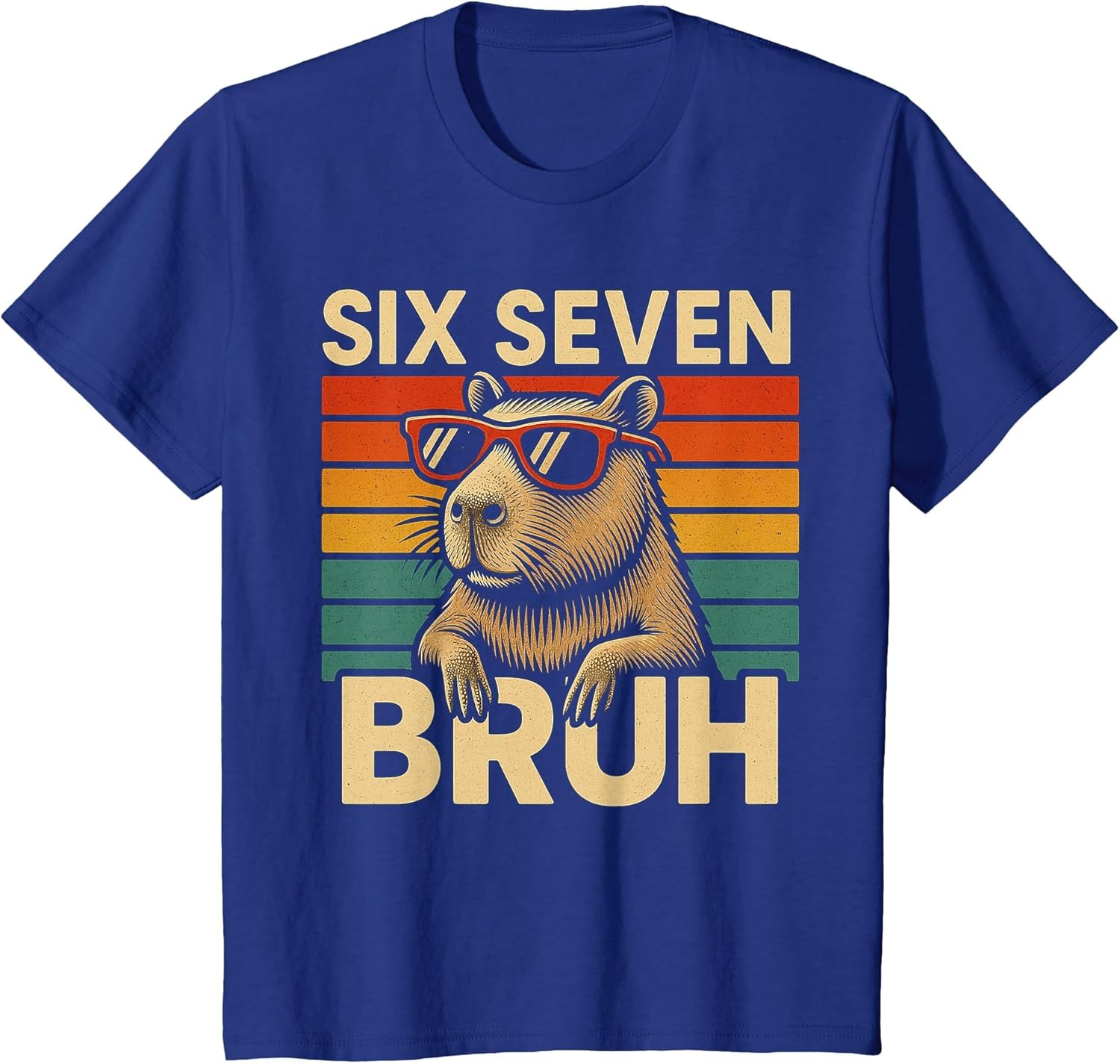Six Seven Bruh Capybara Retro Vintage Funny 67 Meme Kids
