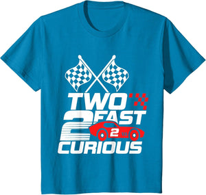 Two Fast 2 Curious Race Car 2nd Birthday Toddler Boy Girl