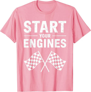 Start Your Engines Shirt Checkered Flag Men Women Racing Day