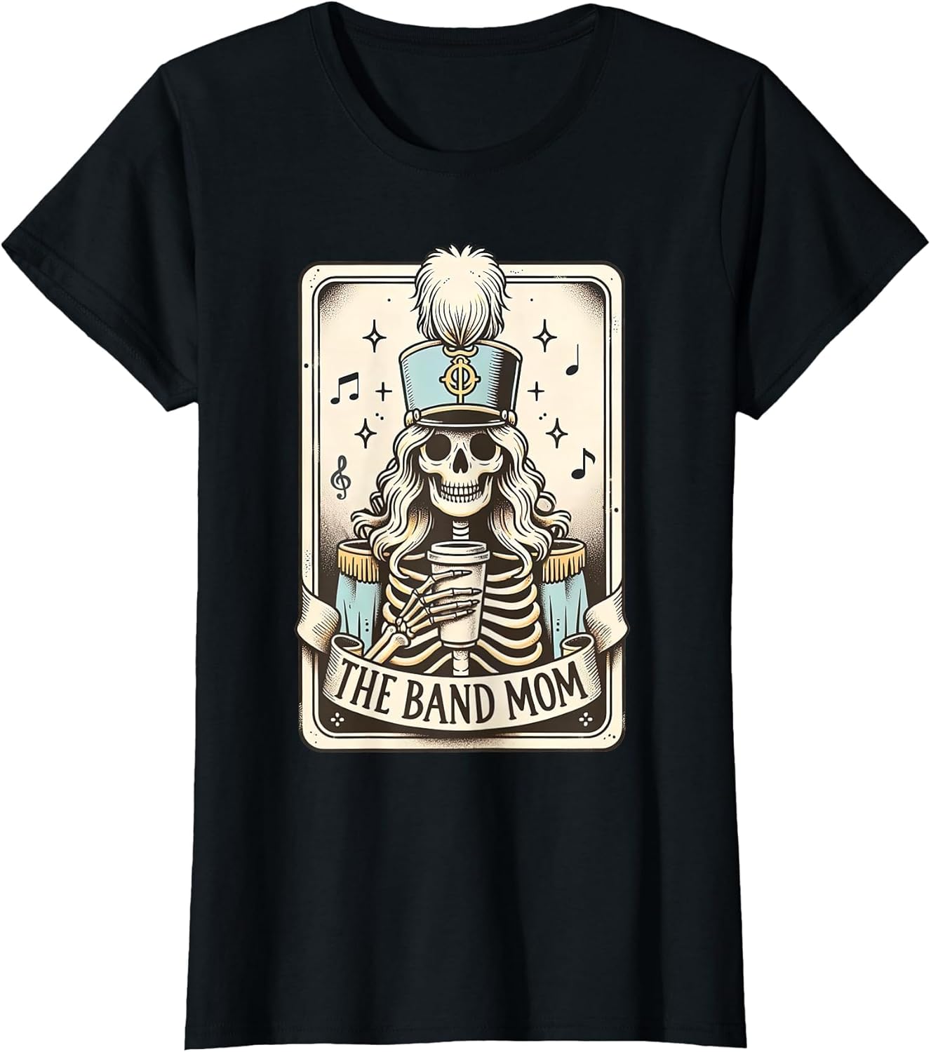 Marching Band Mom Tarot Card Skeleton Mom Musical Instrument