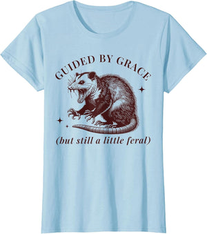 Guided by Grace Funny Possum Christian Feral Bible Saying