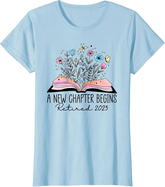 Floral Book a New Chapter Begins Retired Retirement Teacher