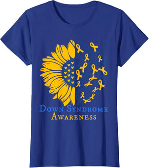 Kids Down Syndrome Awareness Ribbon Sunflower Toddler Girl