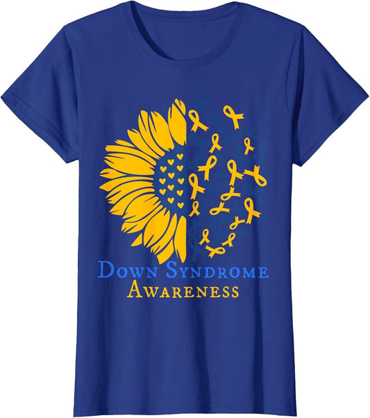 Kids Down Syndrome Awareness Ribbon Sunflower Toddler Girl