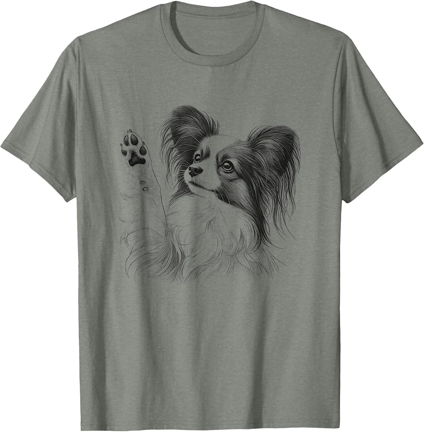 Papillon Dog Lover Raising Paw Design