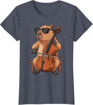 Cute Capybara Playing Cello Player Lover Musician Cellist