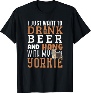 Yorkie Dad Shirt Funny Yorkshire Terrier Dog Lover Beer