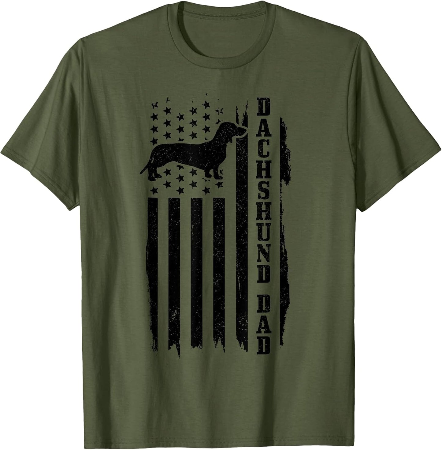 Dachshund Dad Vintage American Flag