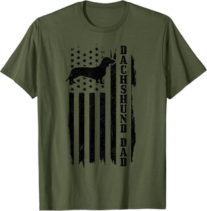 Dachshund Dad Vintage American Flag