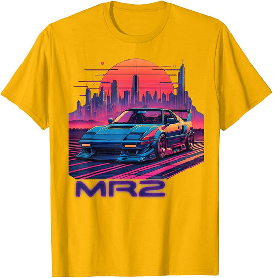 Neon Dreams: 90s Japanese Sports Car MR2 in Cyberpunk City