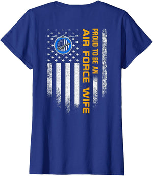 Vintage USA Flag Proud to Be an US Air Force Veteran Wife