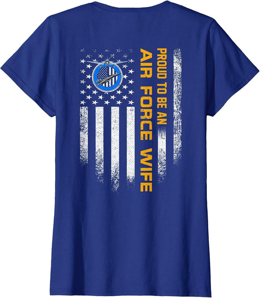 Vintage USA Flag Proud to Be an US Air Force Veteran Wife