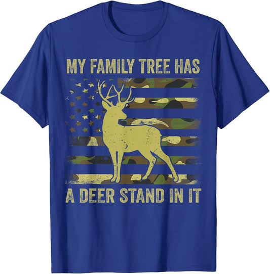 Hunting-Shirt Family Tree Has Deer Stand Funny Hunter Dad