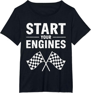 Start Your Engines Shirt Checkered Flag Men Women Racing Day