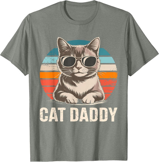 Cat Daddy Shirt Men Cat Lover Dad Fathers Day