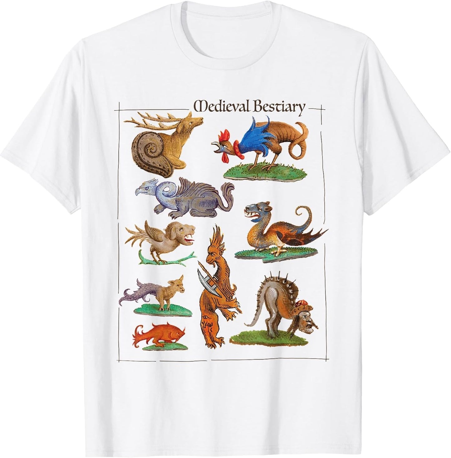 Medieval Bestiary Funny Illuminated Manuscript Art
