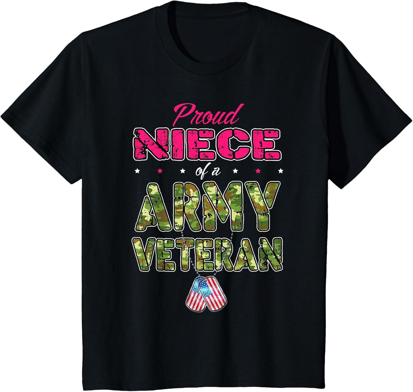 Proud Niece of A Army Veteran US Flag Camo Military Child