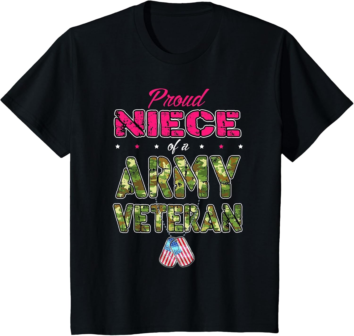 Proud Niece of A Army Veteran US Flag Camo Military Child