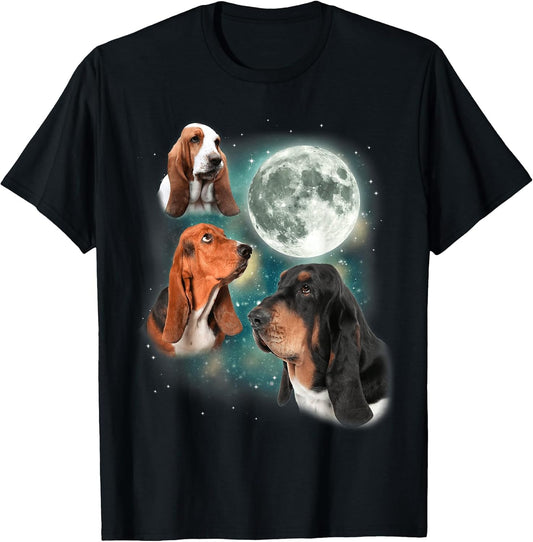 Basset Hound Moon | 3 Funny Canines Howl at Moon Cute Dog