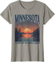 Minnesota Land of 10000 Lakes Sunset Nature Vintage Style