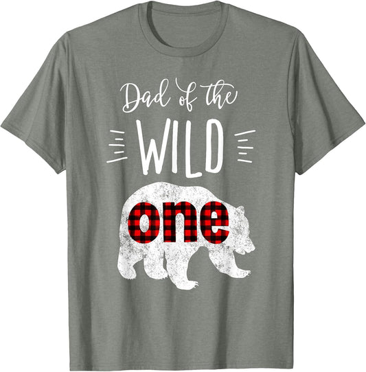 Dad of The Wild One Shirt Bear Lumberjack 1st Birthday