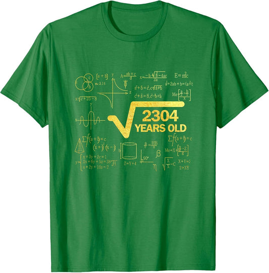 Square Root 2304 48th Birthday Mathematic 48 Years Old